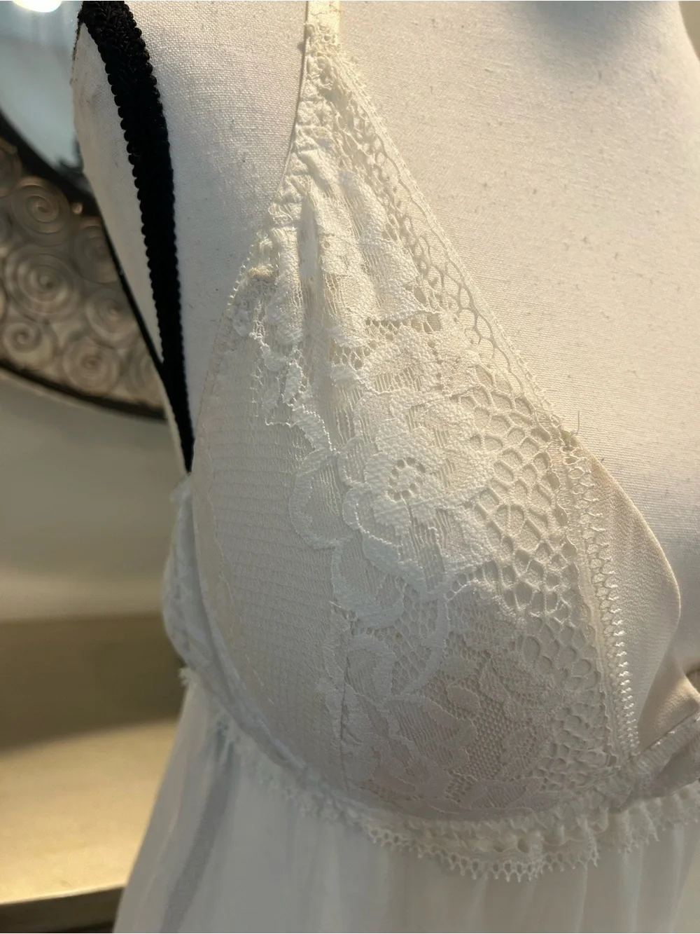 Sheer Lace Babydoll Chemise in Ivory